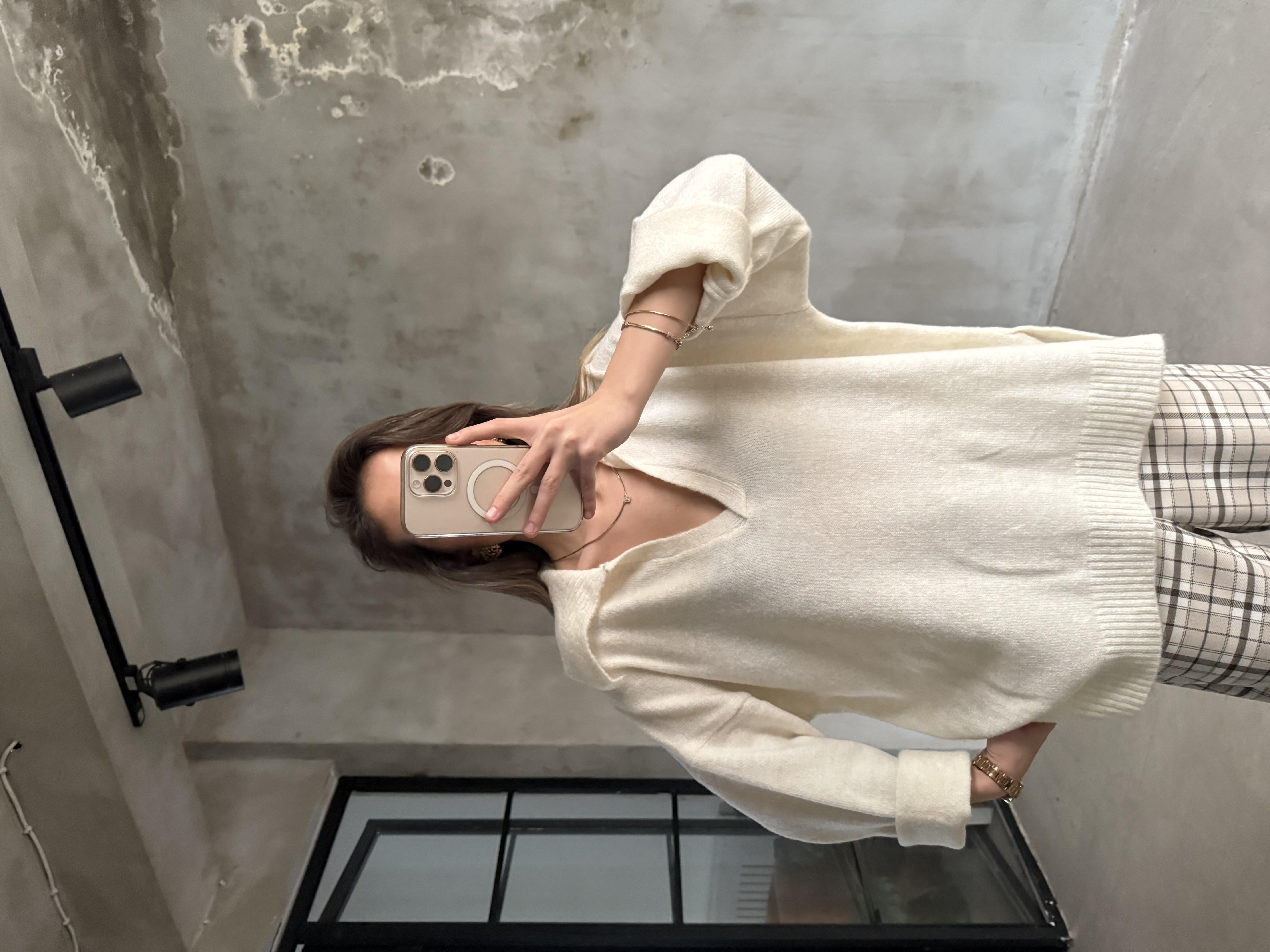 Polo Yaka Oversize Kazak Ekru - Dominatrend