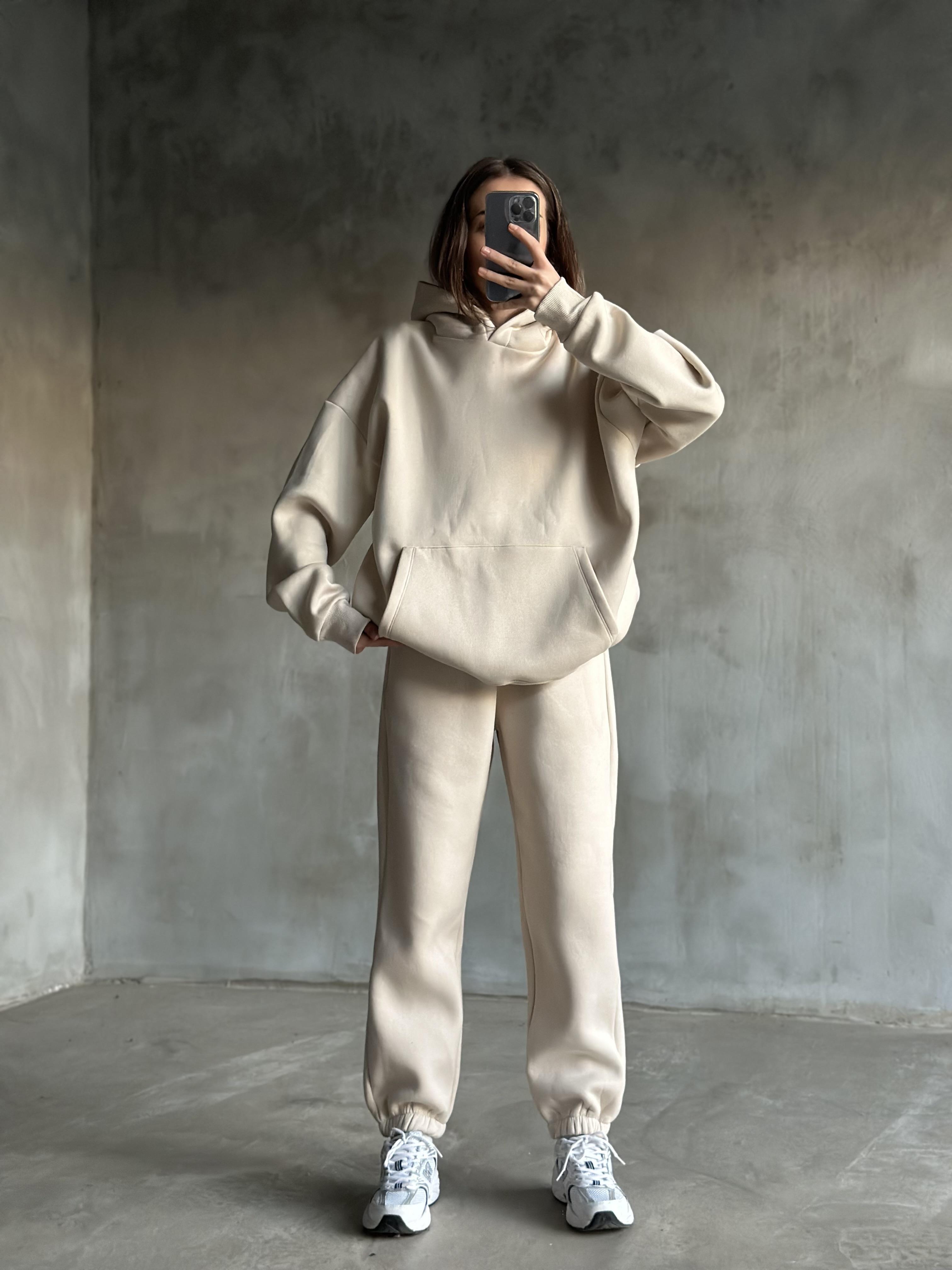 Rope Unisex Oversize Takım - Bej - Dominatrend