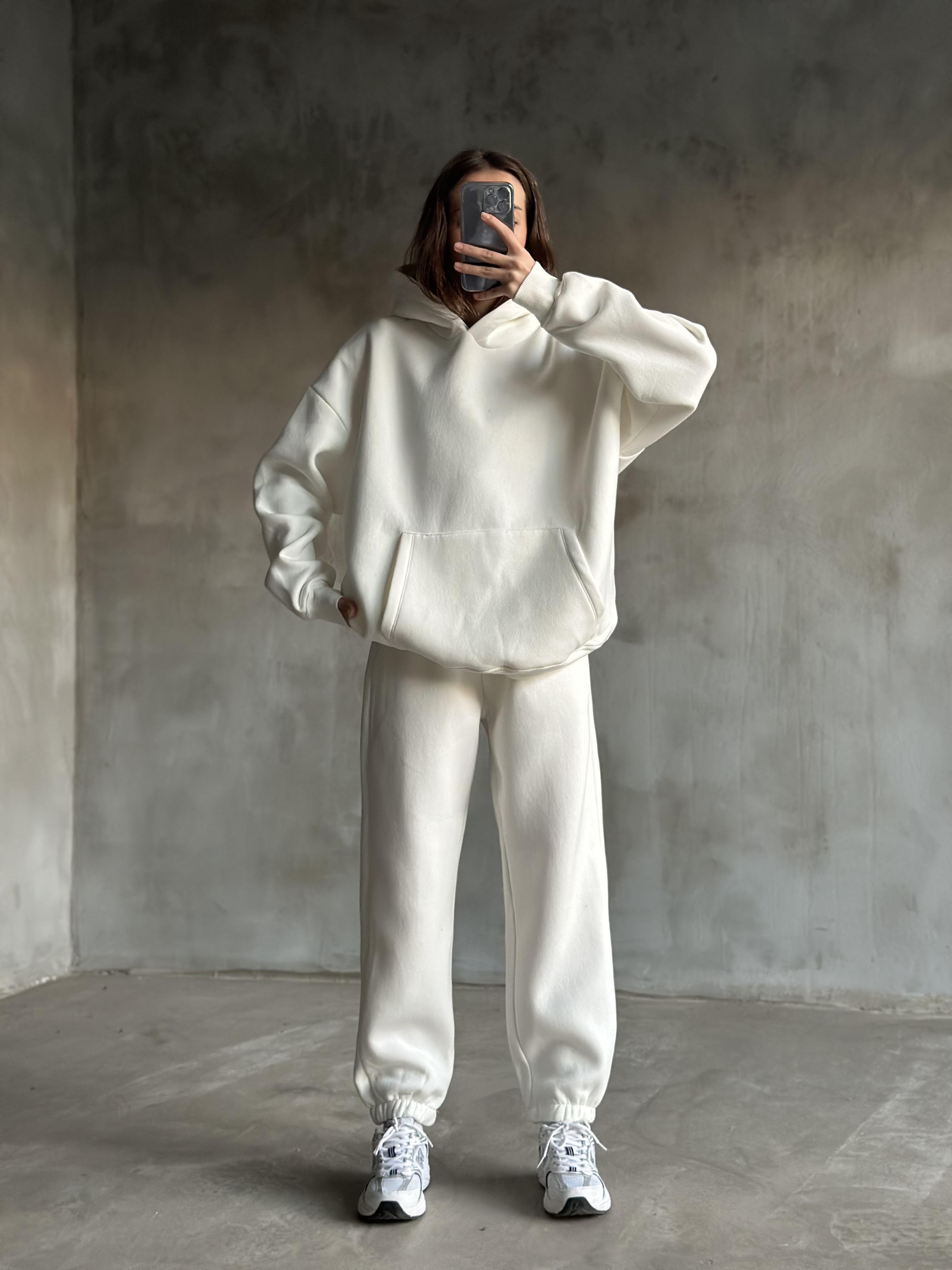 Rope Unisex Oversize Takım - Beyaz - Dominatrend