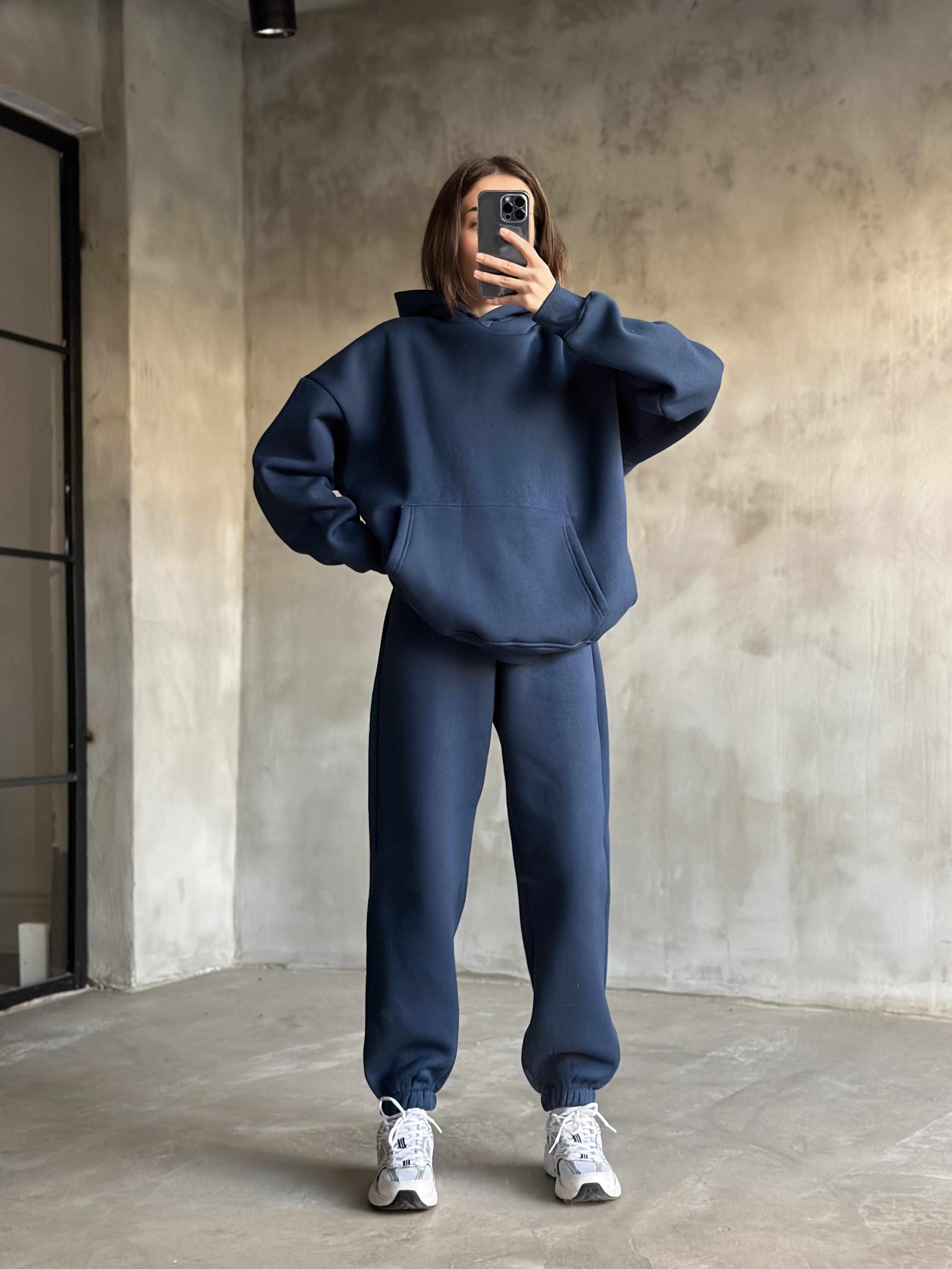 Rope Unisex Oversize Takım - İndigo - Dominatrend