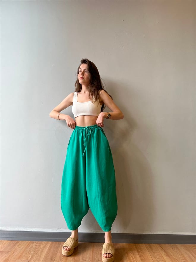 Şalvar Pantolon - Yeşil - Dominatrend