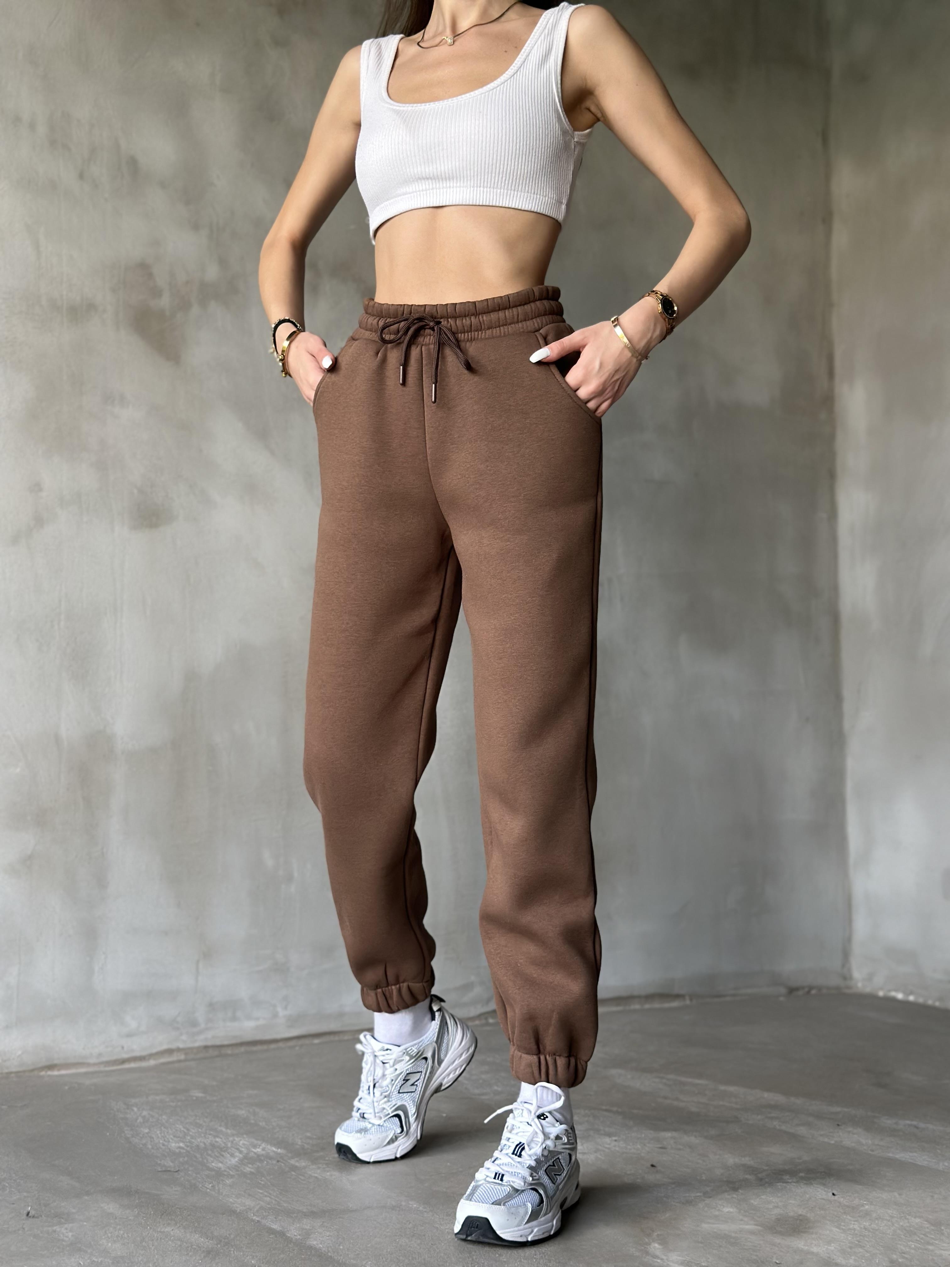 Şardonlu Jogger Eşofman Altı - Kahverengi - Dominatrend