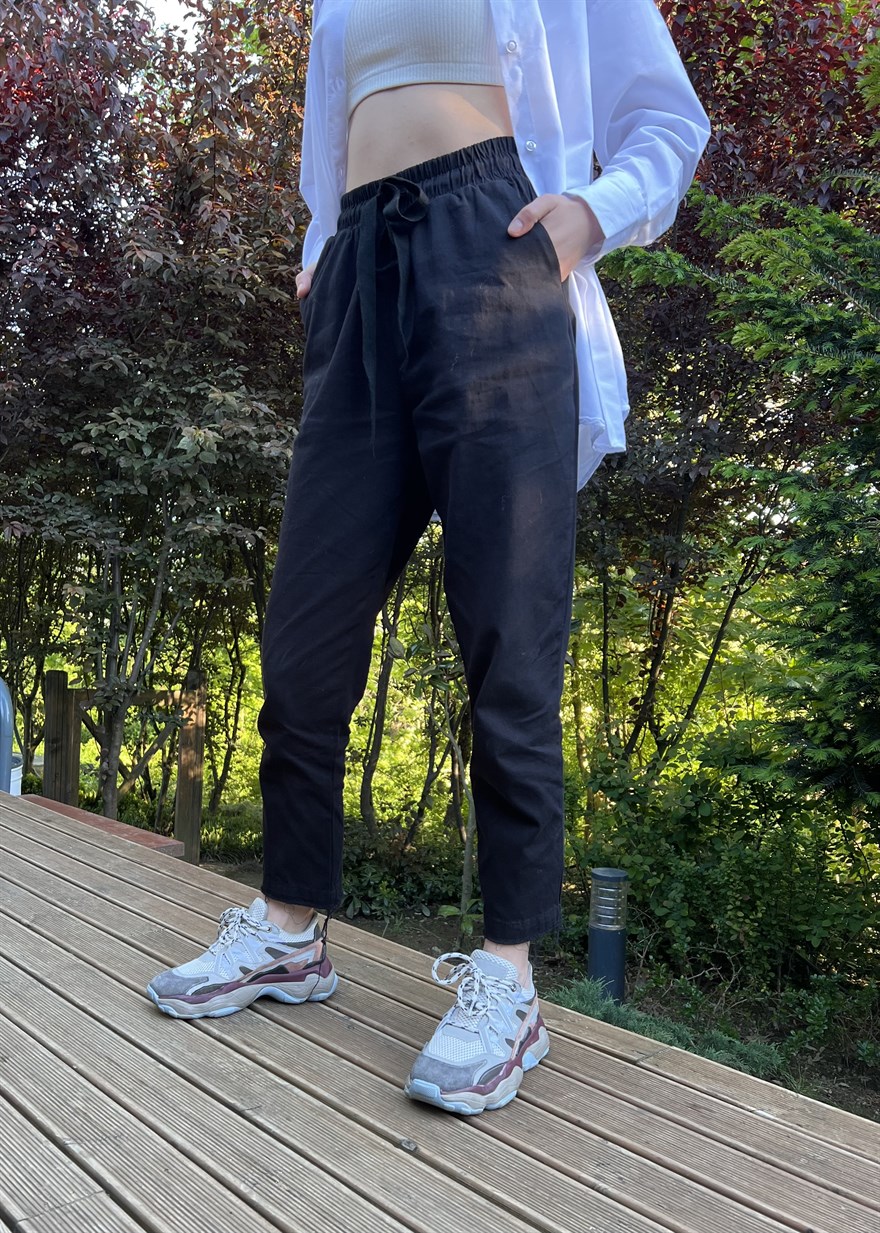 Siyah Gabardin Pantolon - Dominatrend