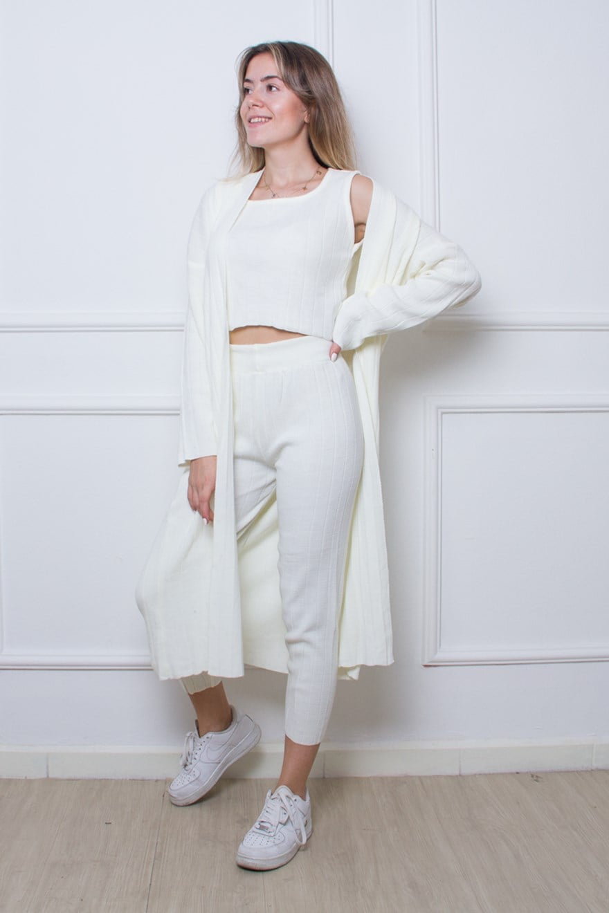 Trend Üçlü Takım - Beyaz - Dominatrend
