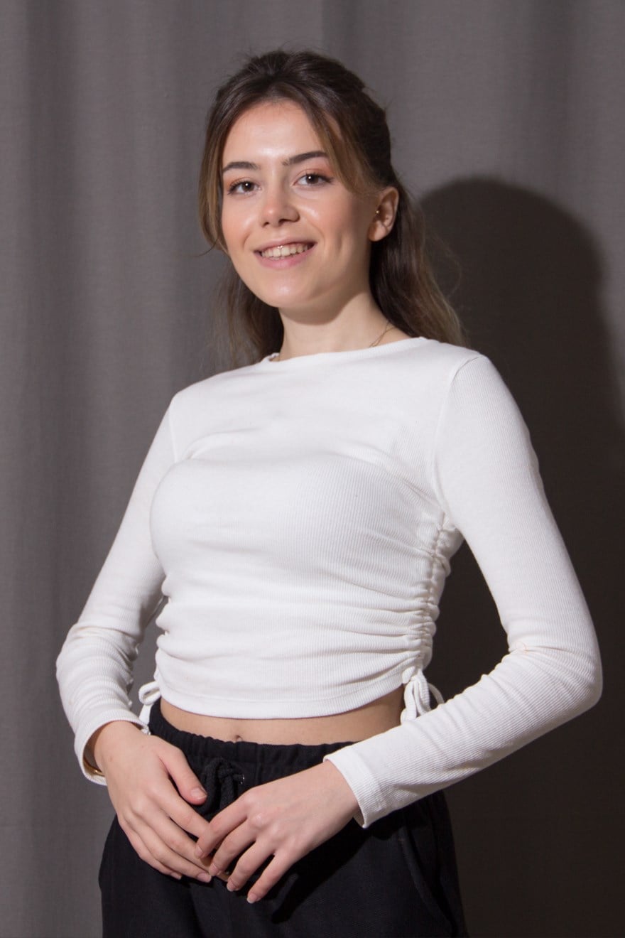 Yandan Büzgülü Bluz - Beyaz - Dominatrend