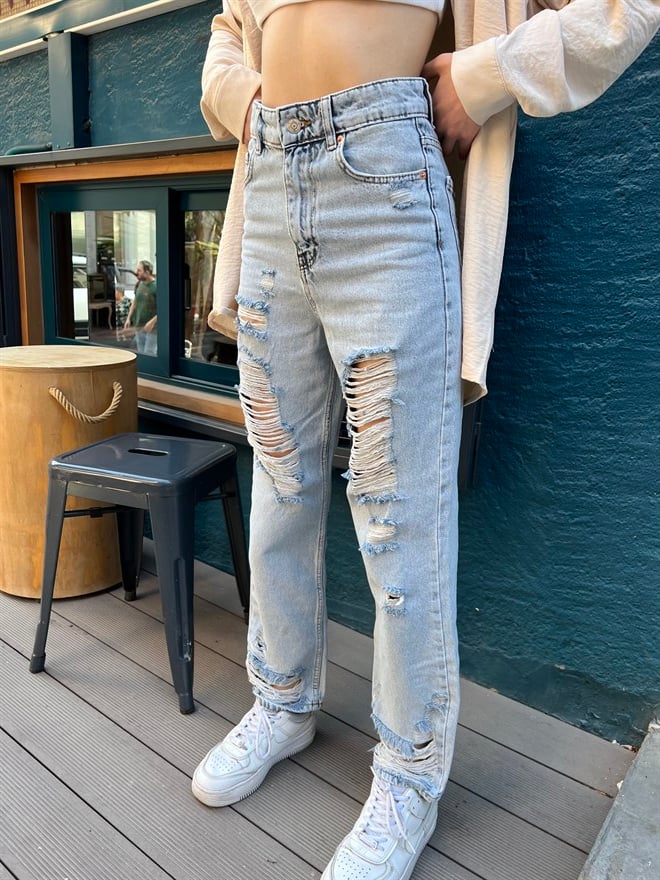 Yırtık Mom Jean - Dominatrend
