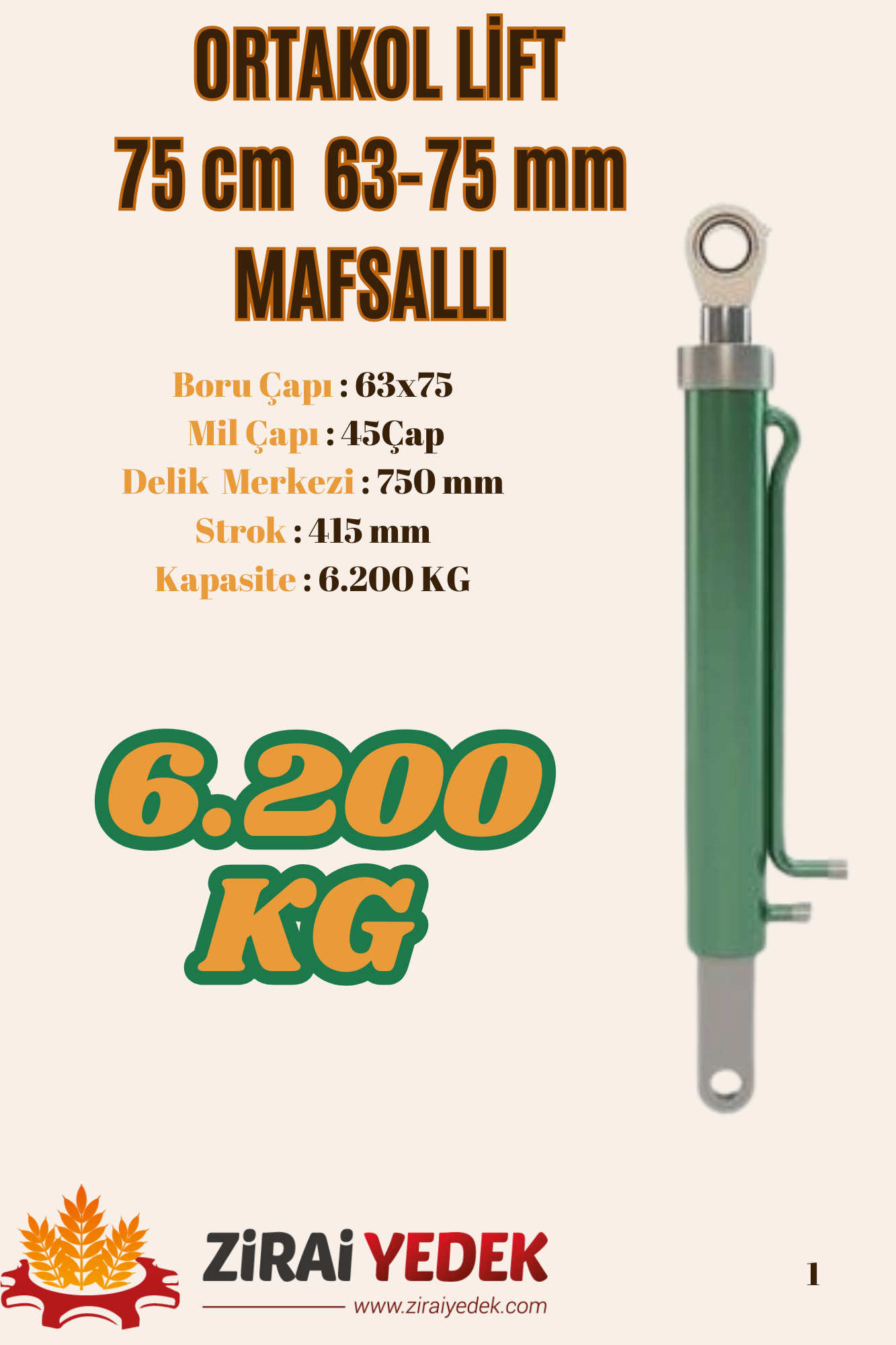 ORTAKOL LİFTİ 75 CM MAFSALLIORTAKOL LİFTİ 75 CM MAFSALLI
