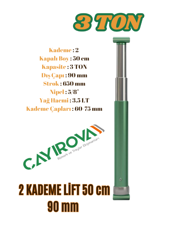 2 KADEMELİ LİFT 50 CM 3 TON2 KADEMELİ LİFT 50 CM 3 TON