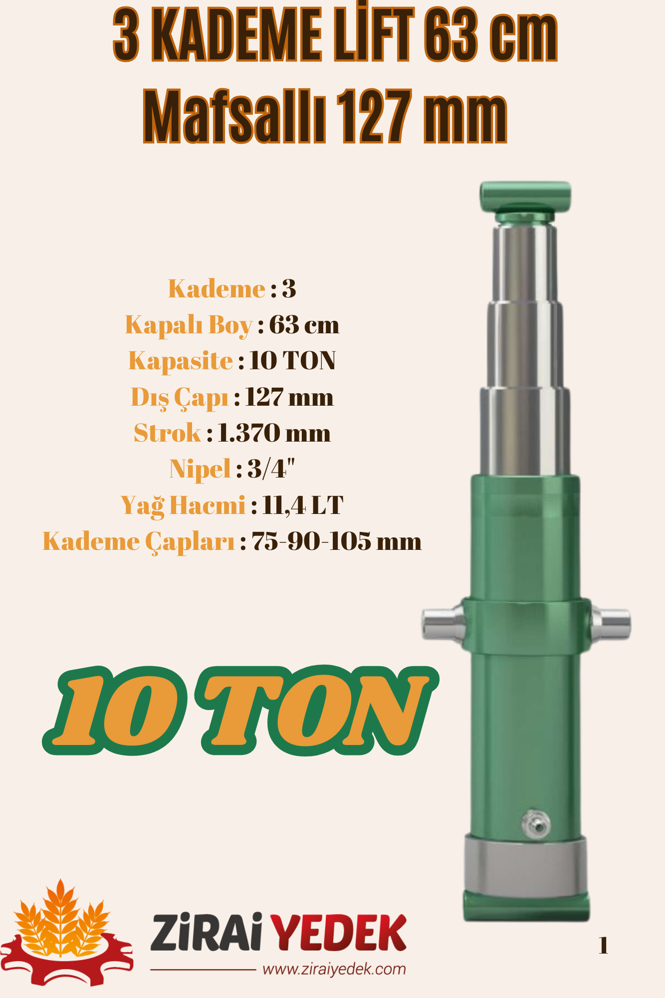 3 KADEMELİ LİFT 63 CM 10 TON MAFSALLI3 KADEMELİ LİFT 63 CM 10 TON MAFSALLI