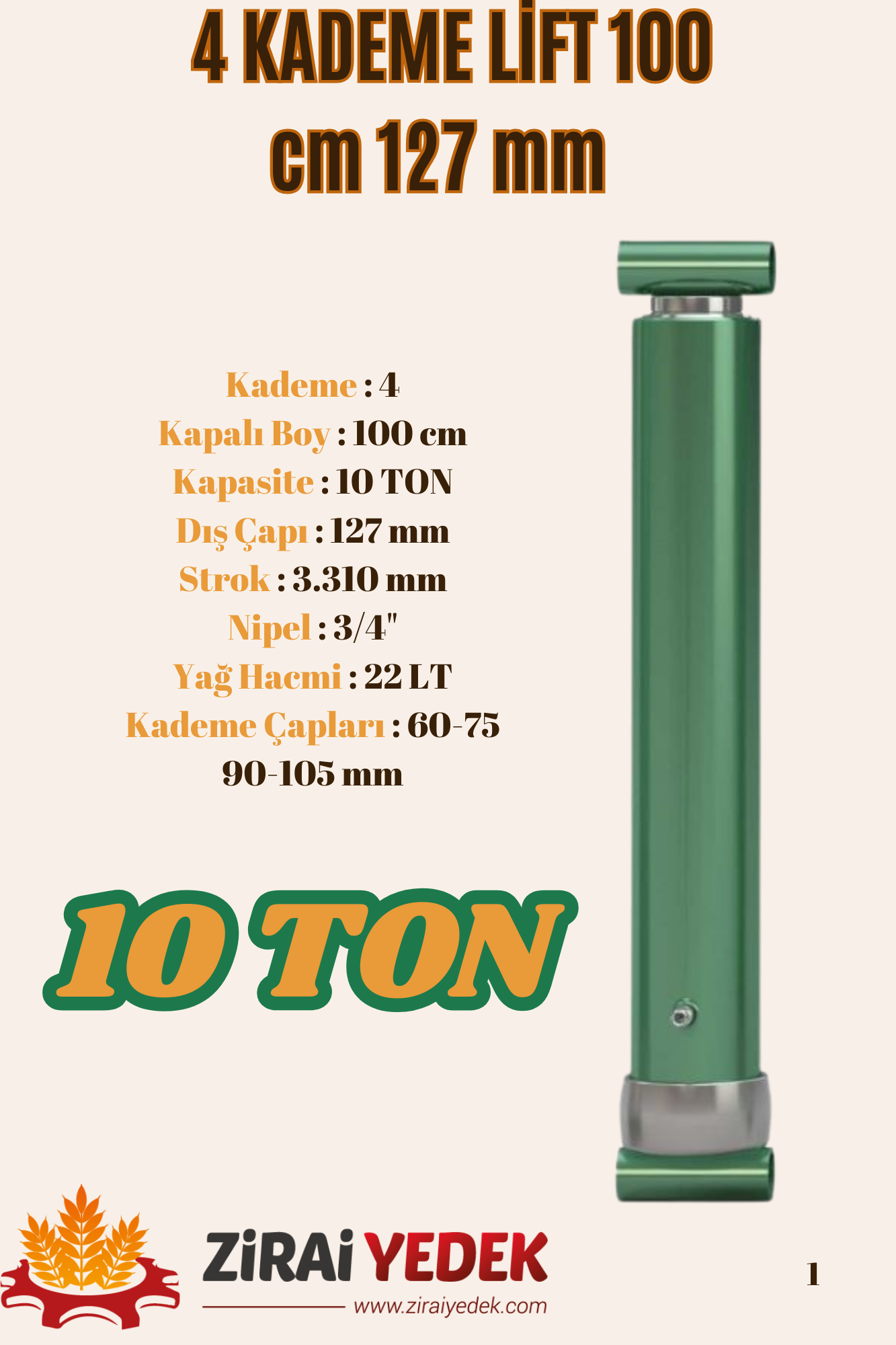 4 KADEMELİ LİFT 100 CM 10 TON4 KADEMELİ LİFT 100 CM 10 TON
