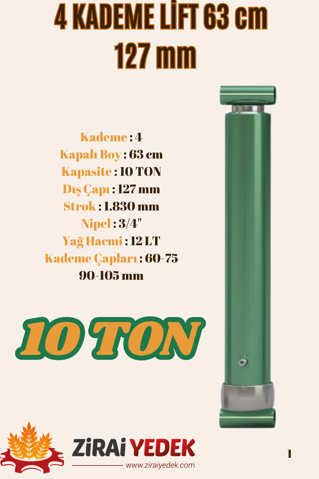 4 KADEMELİ LİFT 63 CM 10 TON4 KADEMELİ LİFT 63 CM 10 TON