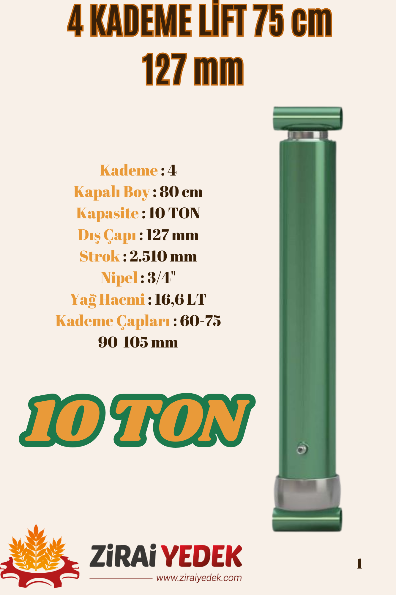4 KADEMELİ LİFT 80 CM 10 TON4 KADEMELİ LİFT 80 CM 10 TON