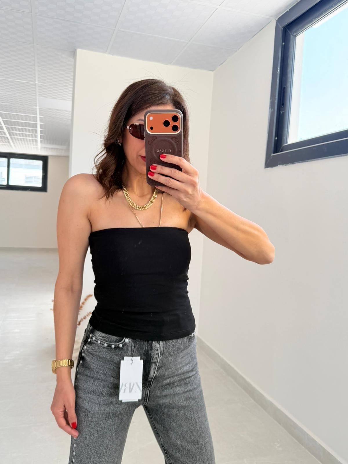  Dilvin Starplez Crop Top Siyah