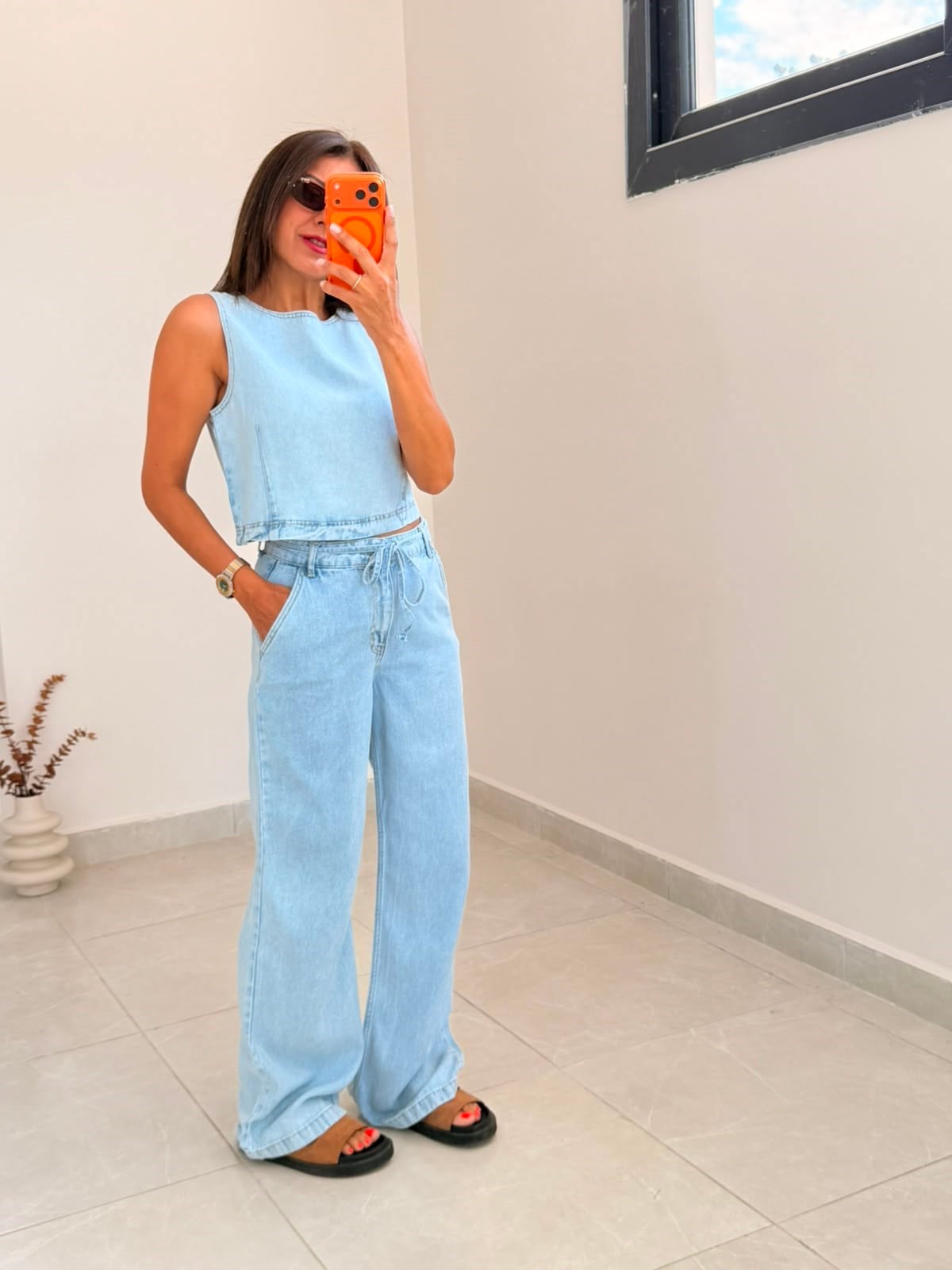 Açık Mavi Judge Bluz pantolon Denim Takım