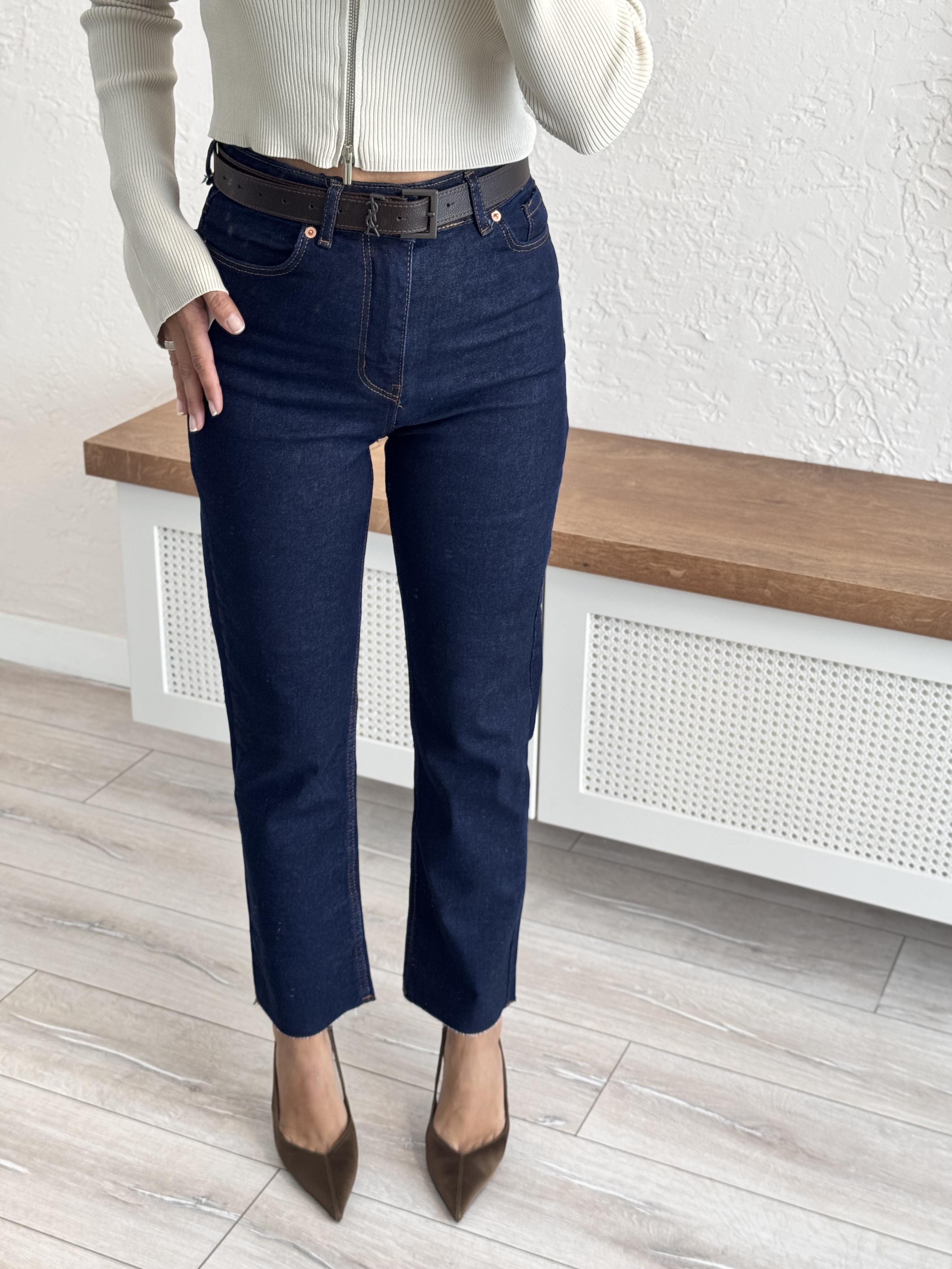 Boyfit Kesik Paça jean Lacivert