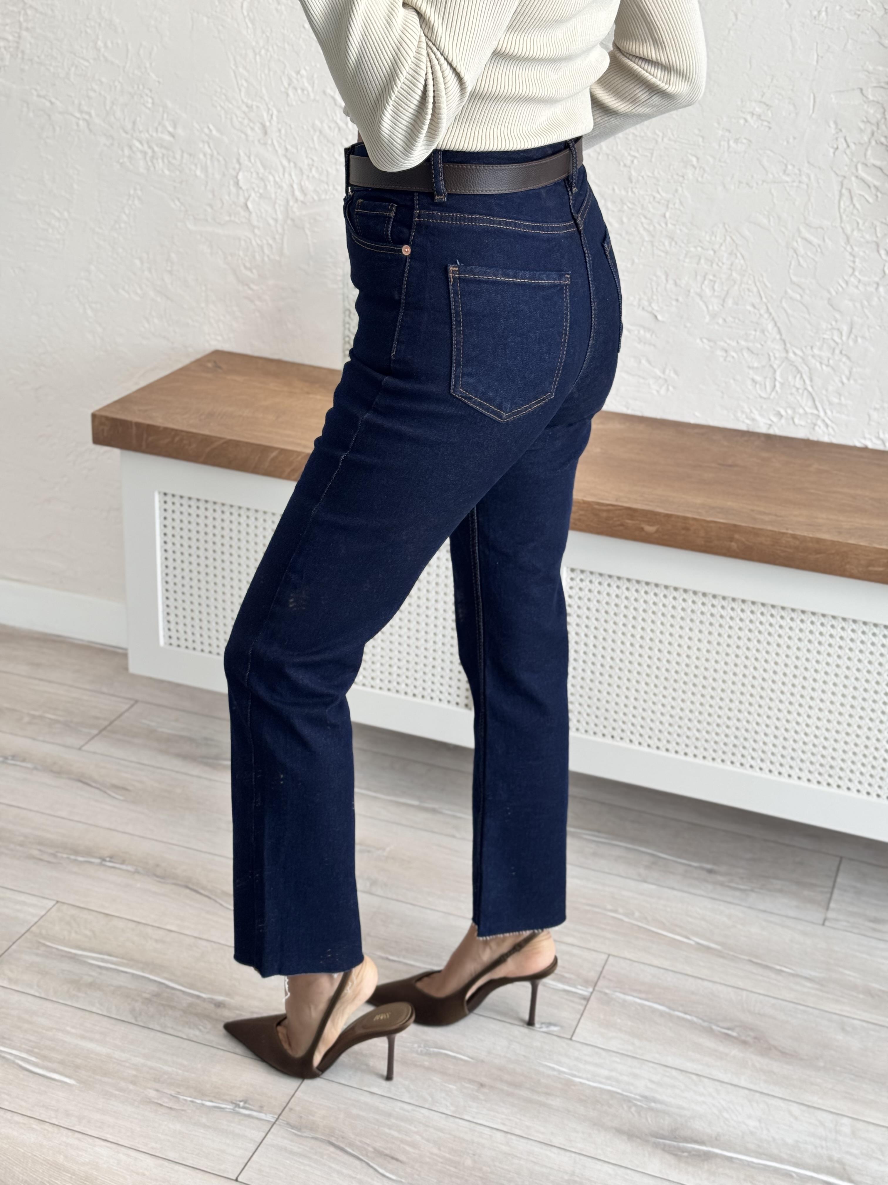 Boyfit Kesik Paça jean Lacivert