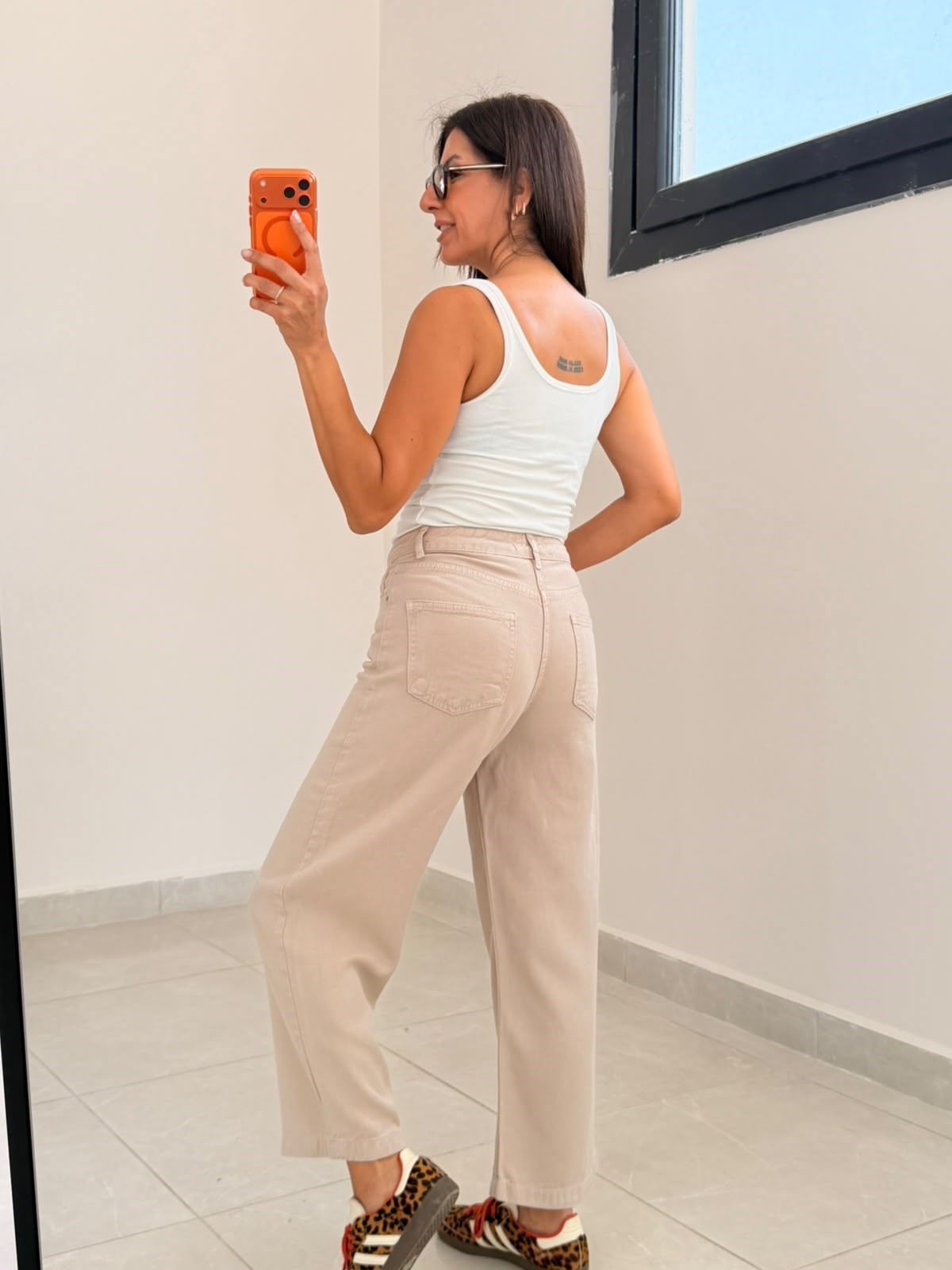 Culotte Tensel Kot Pantolon Bej