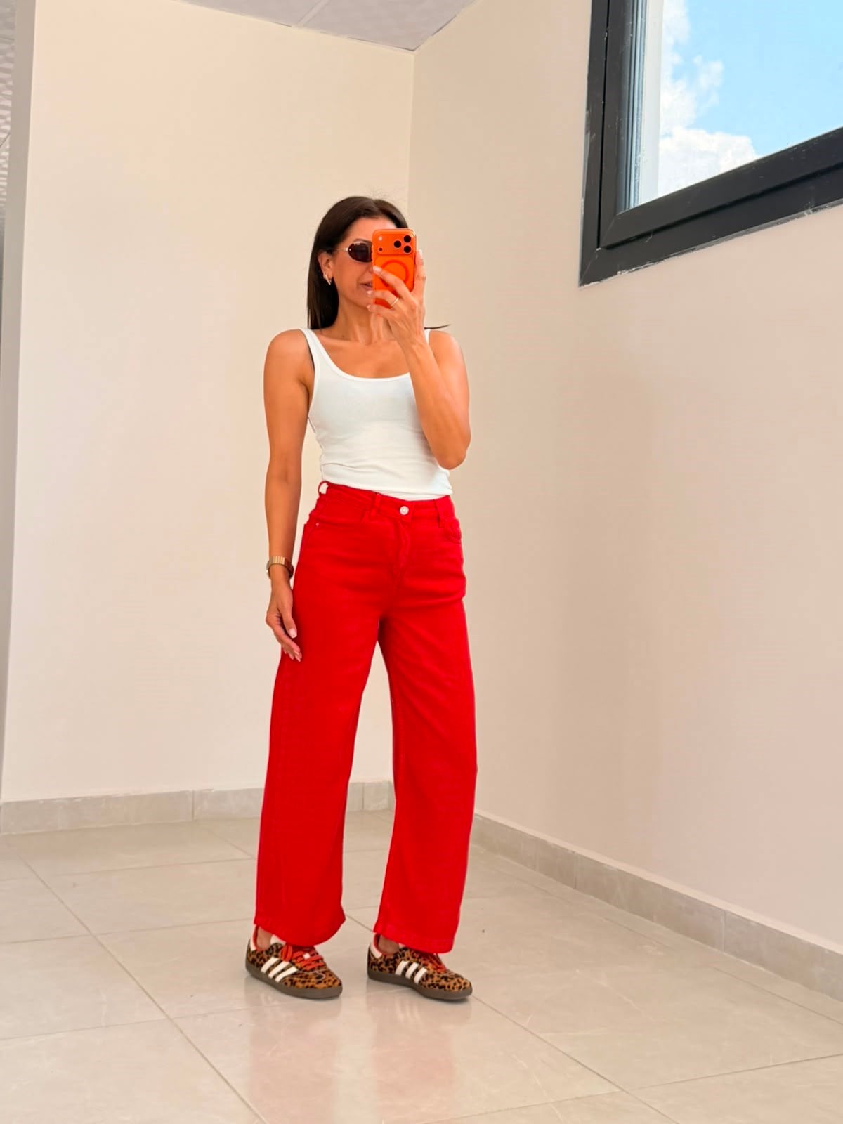 Culotte Tensel Kot Pantolon Kırmızı