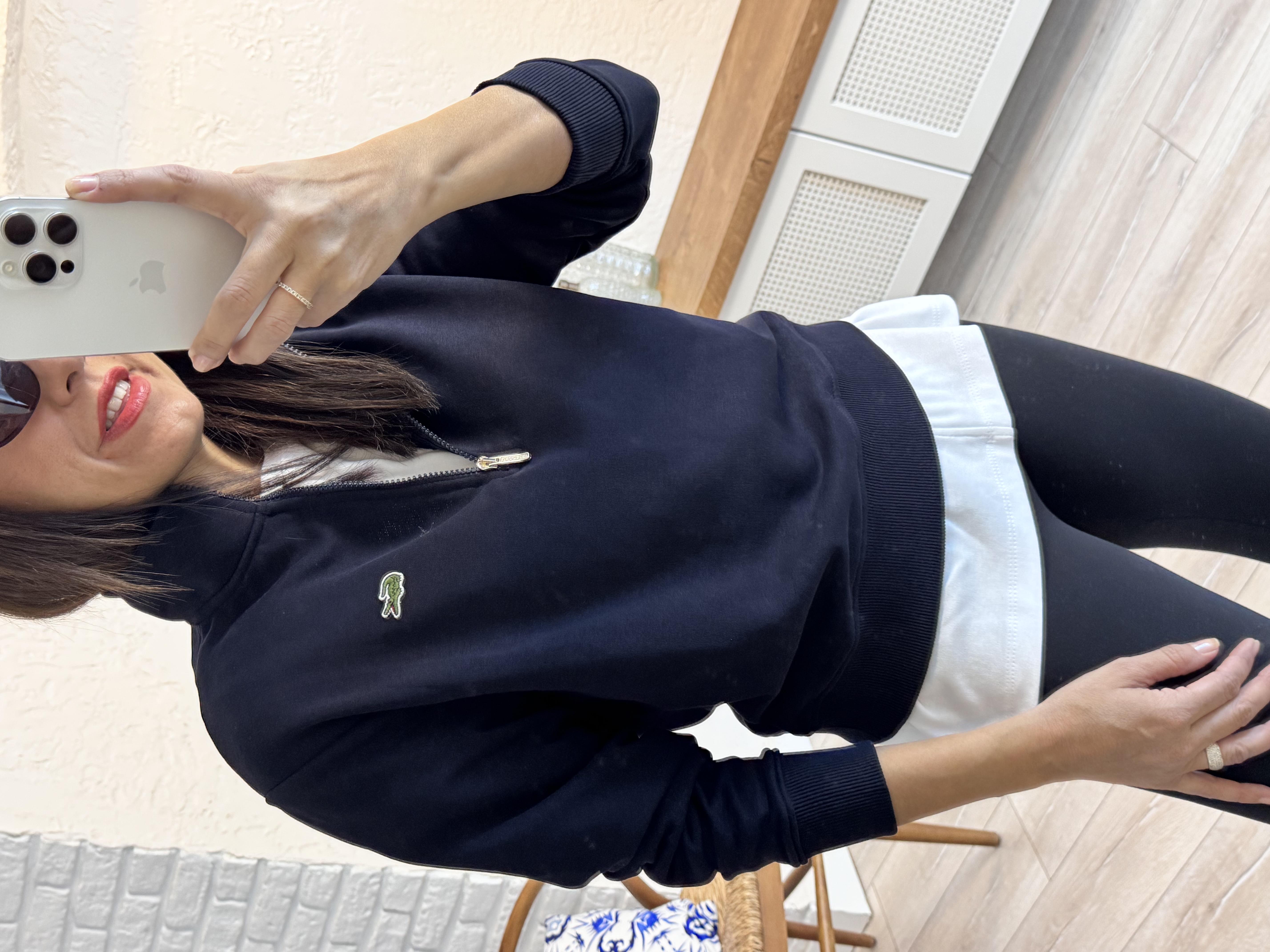 Dik yakalı Yarım Fermuarlı Sweat Lacivert
