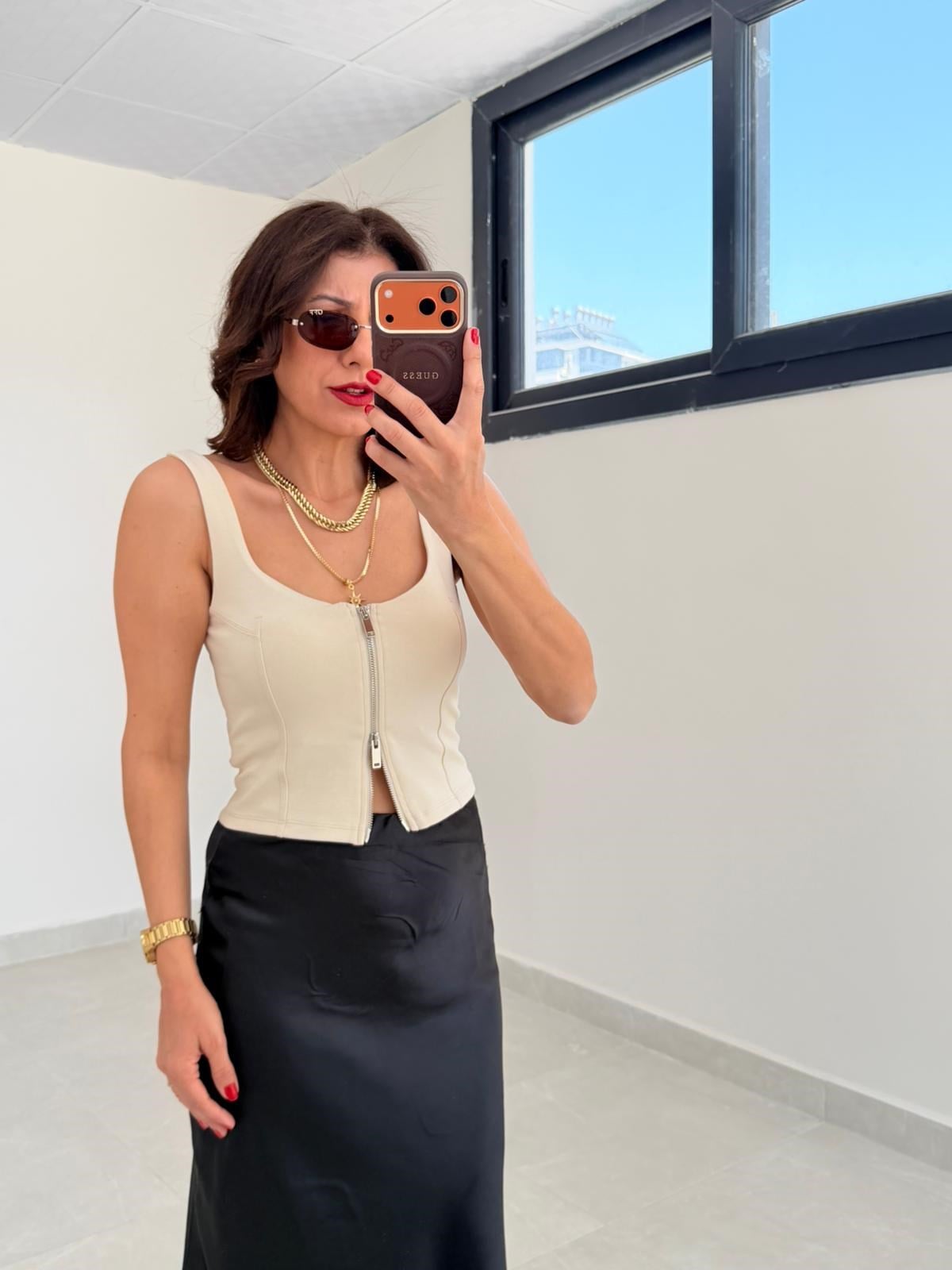Fermuarlı Korse Top Taş 
