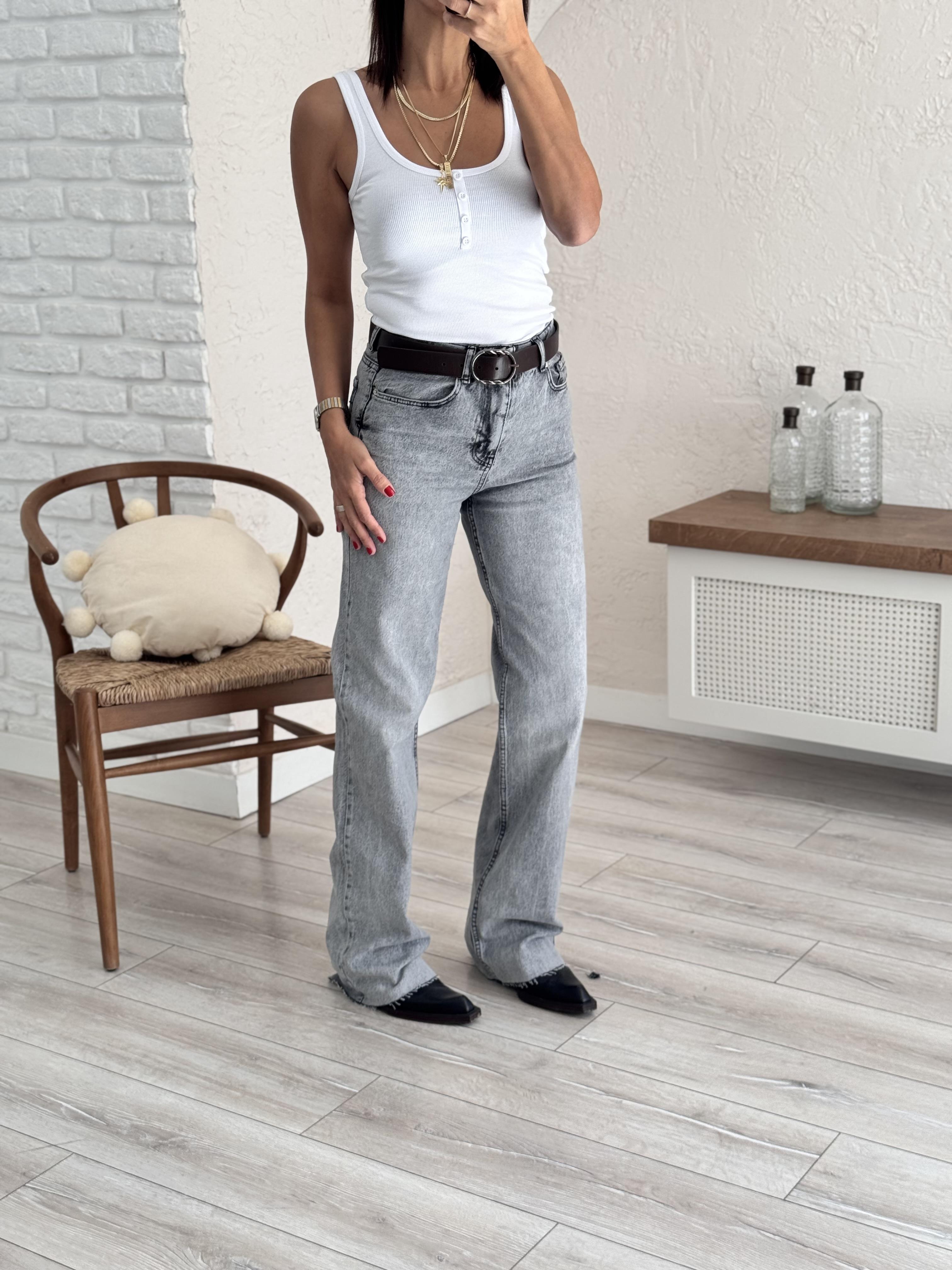 Fitilli Ön düğmeli Atlet Beyaz