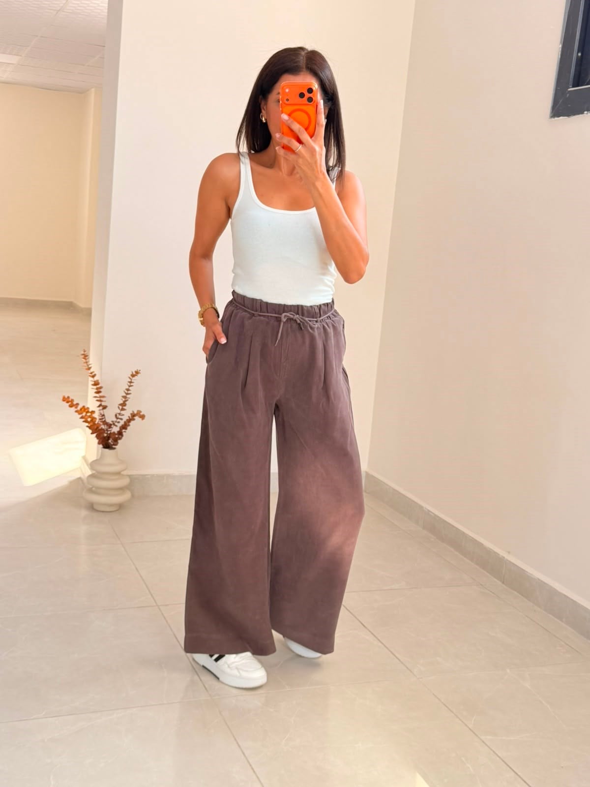 Gabardin Patlı Pantolon Kahve 