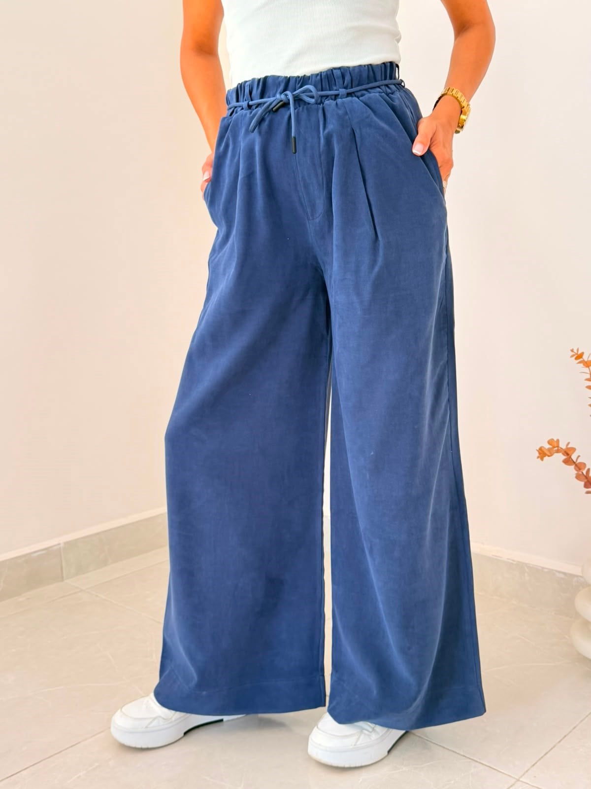 Gabardin Patlı Pantolon Lacivert 