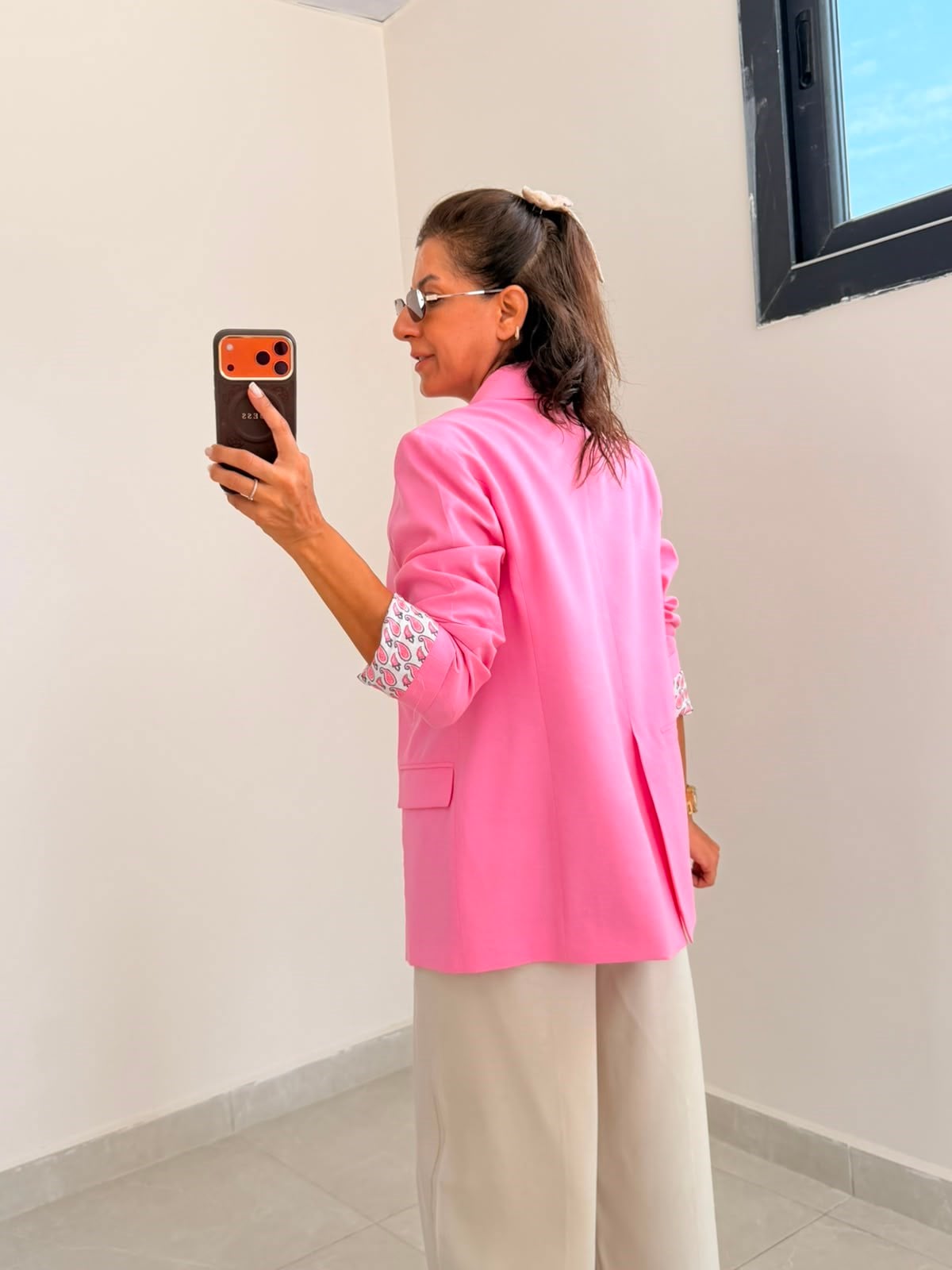 İç Astarlı Blazer Ceket Pembe 