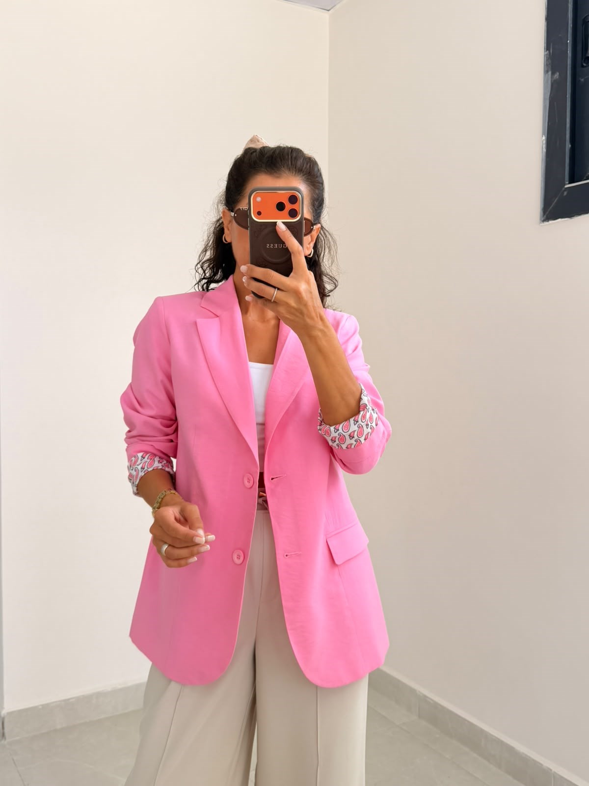 İç Astarlı Blazer Ceket Pembe 