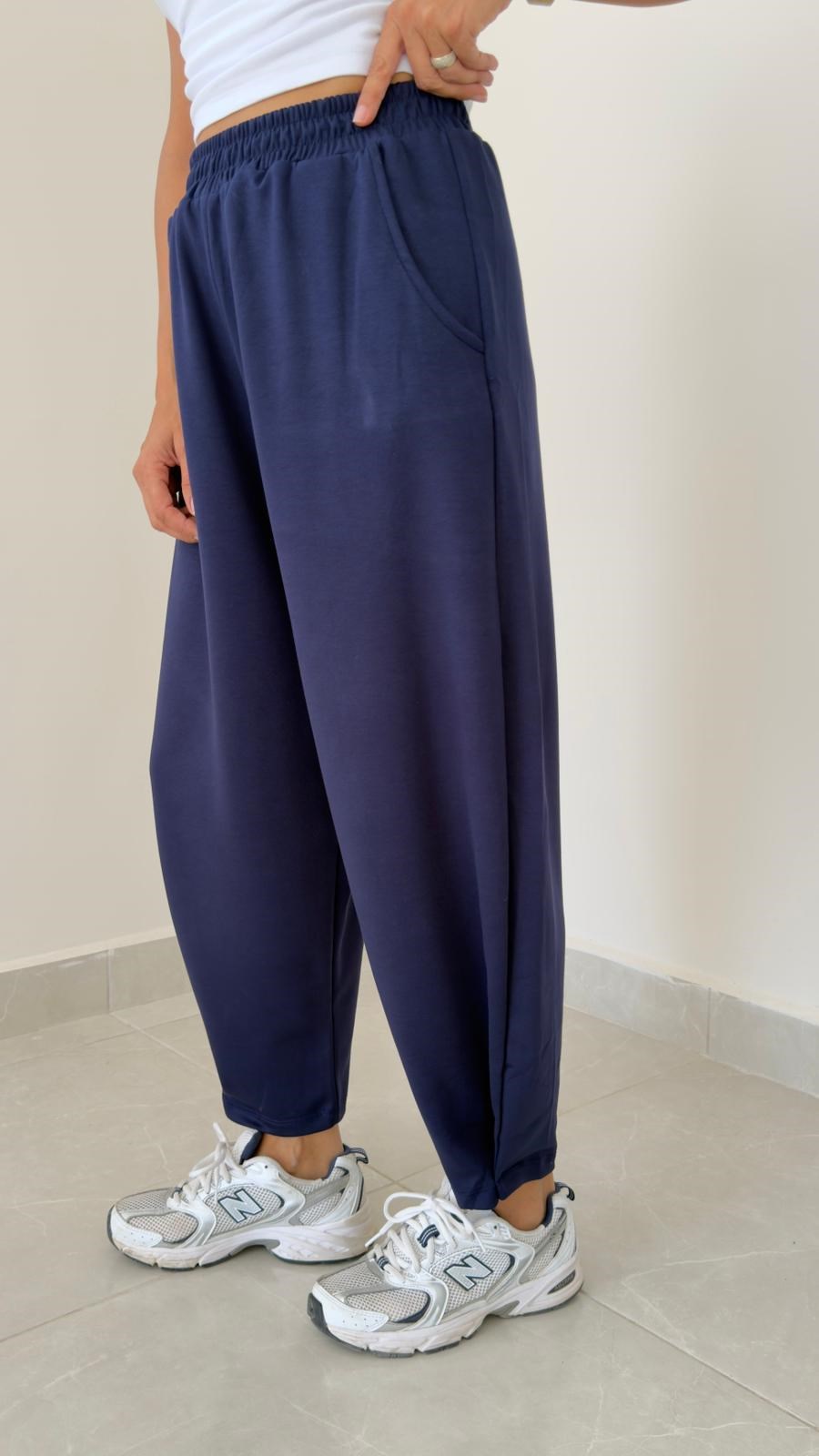 Modal Kumaş Salaş Şalvar Pantolon Lacivert