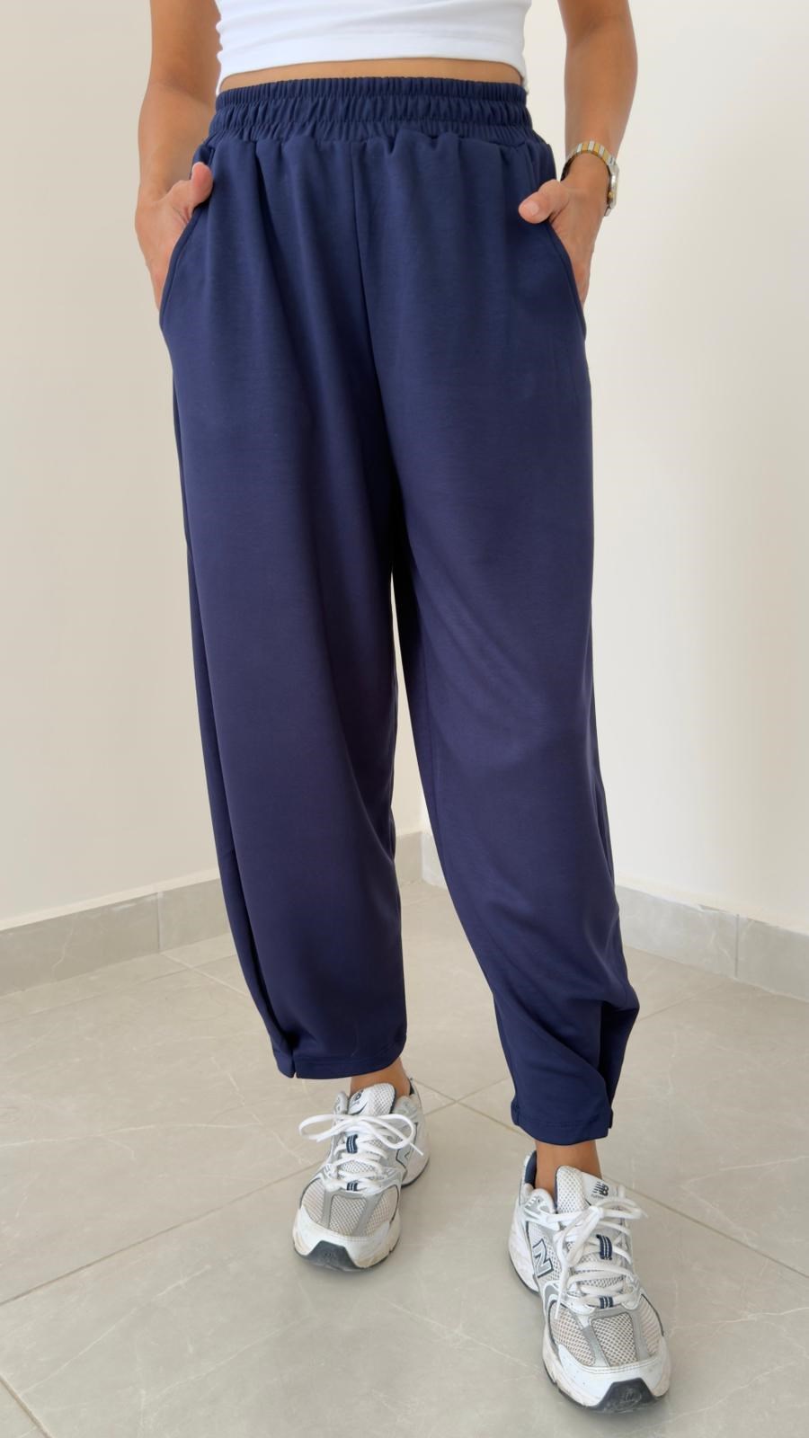 Modal Kumaş Salaş Şalvar Pantolon Lacivert
