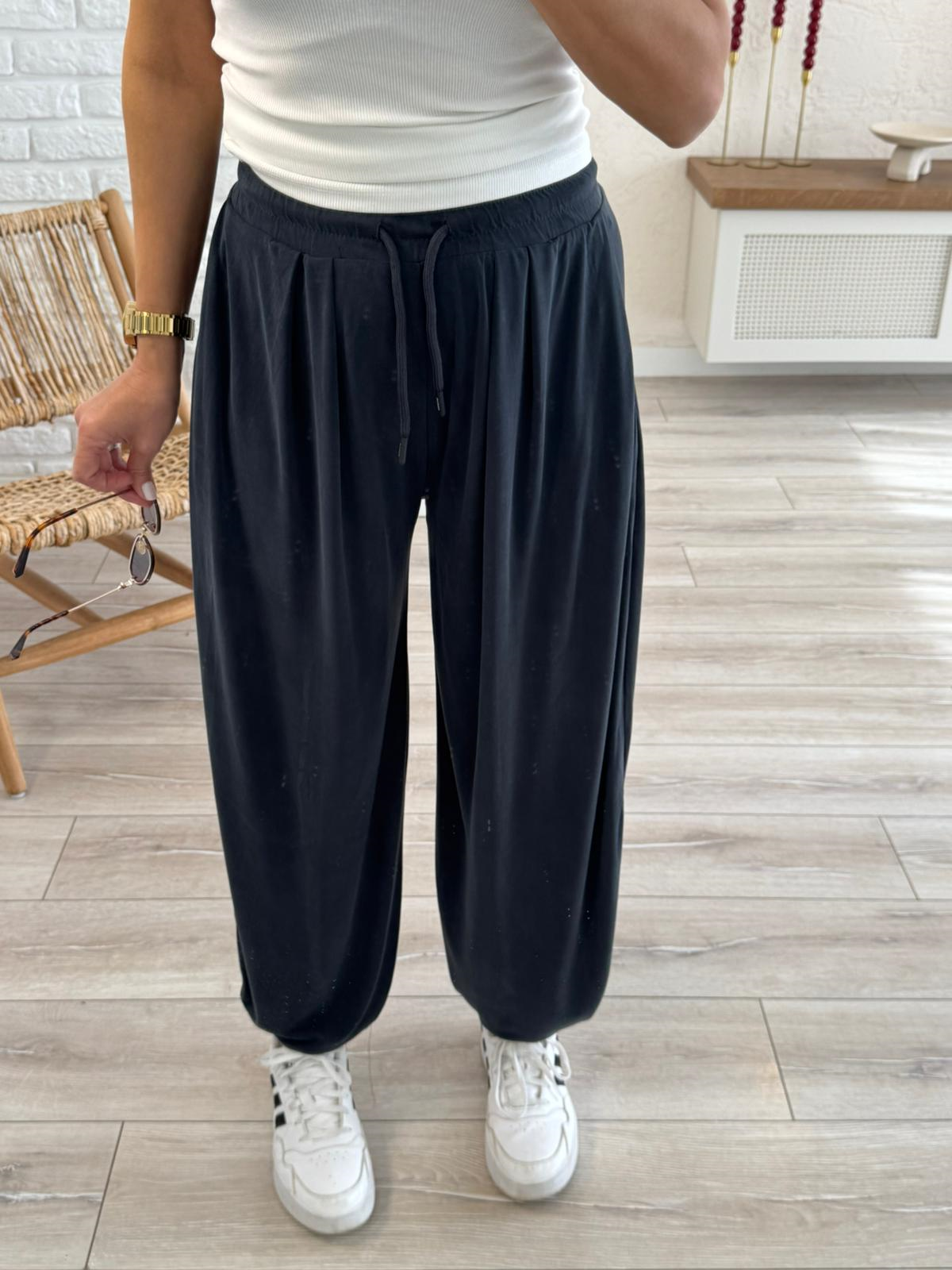 Modal Şalvar Pantolon Eskitme Antrasit