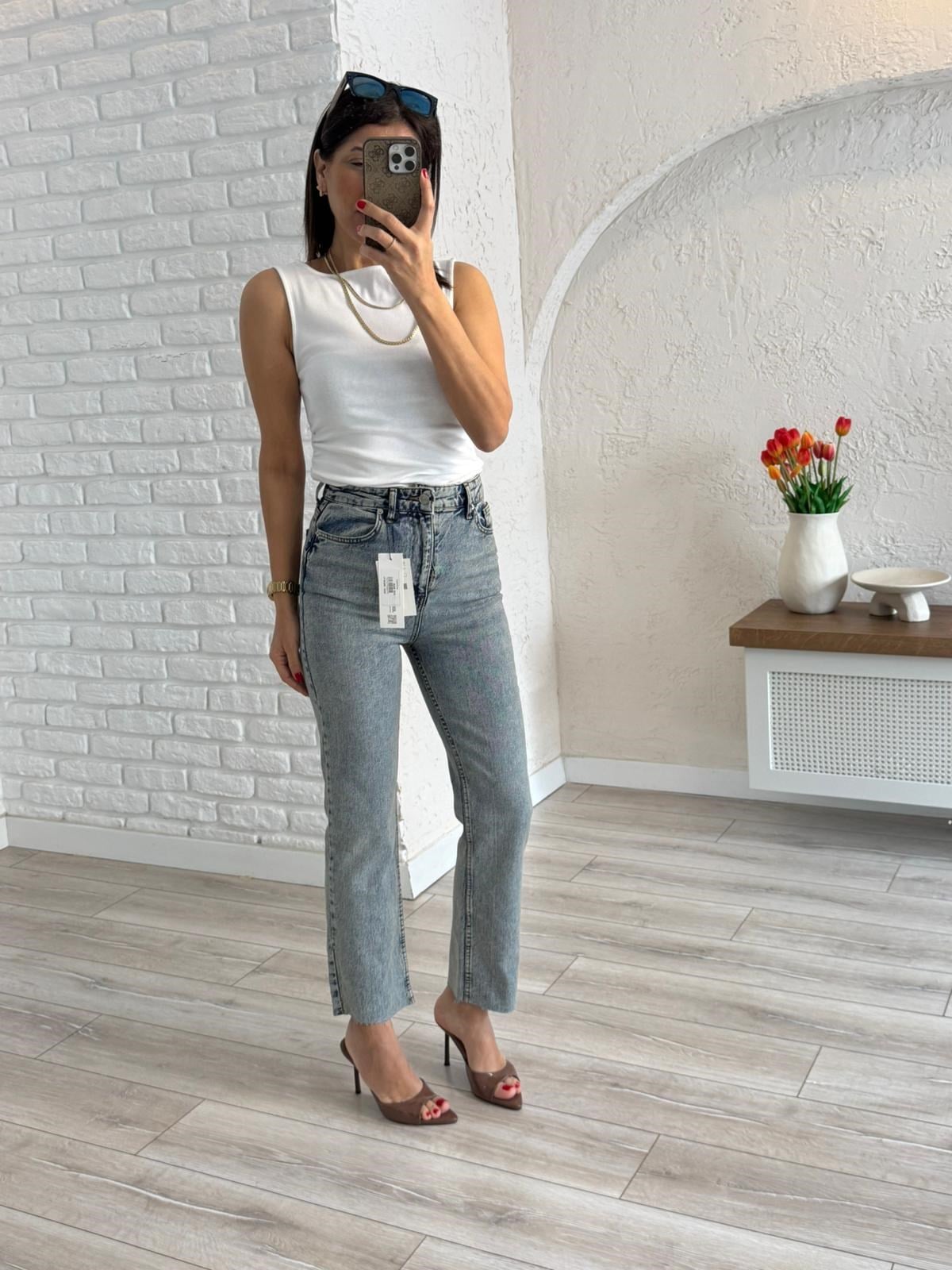 Premium Kalite Yüksek Bel Boyfif Jean Açık Tint