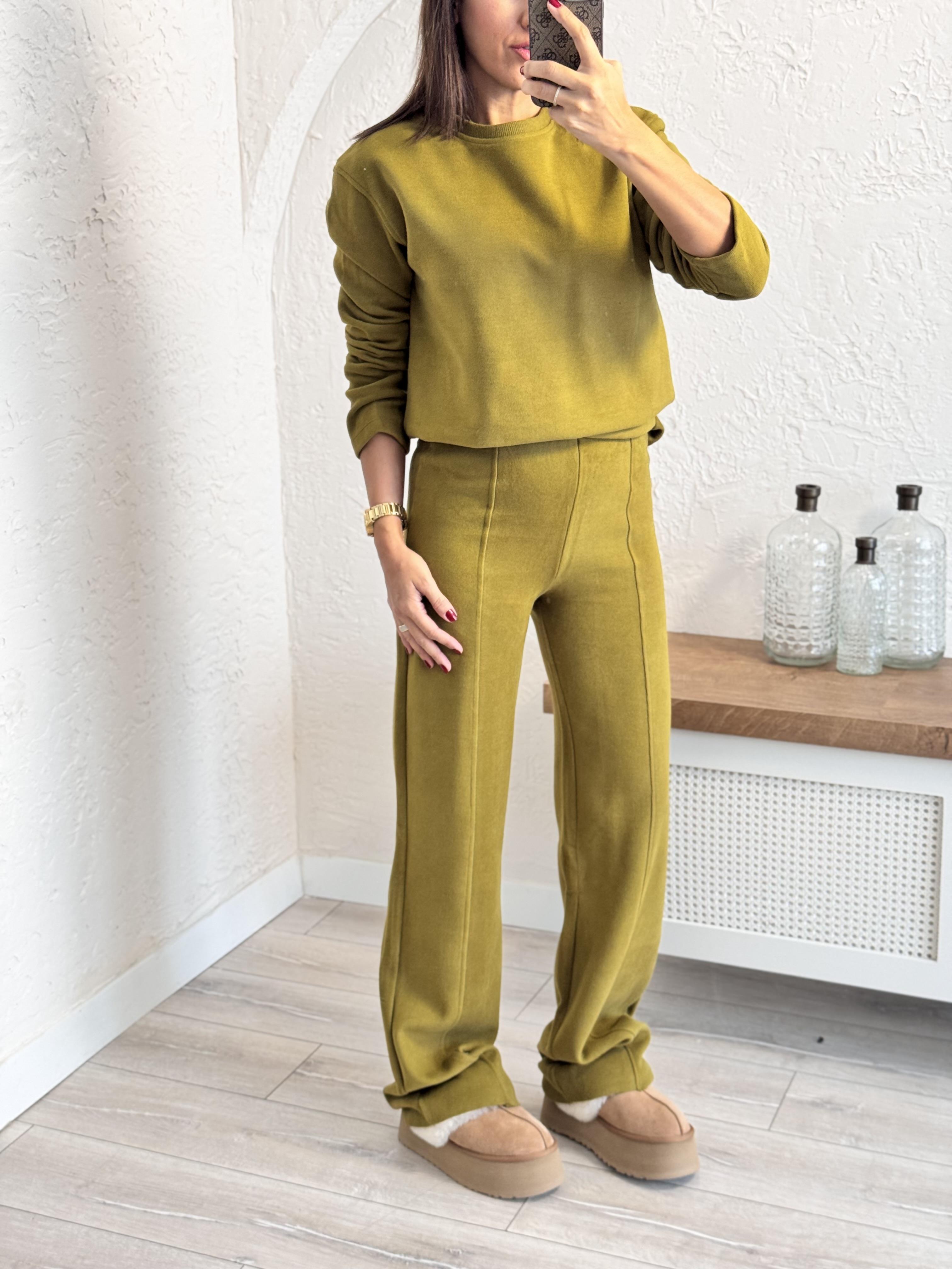 Selanik Kumaş Takım Yağ Yeşili