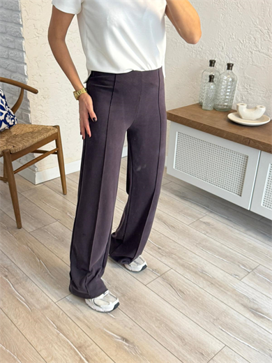  İthal Modal Kumaş Biyeli Pantolon Eskitme Kahve