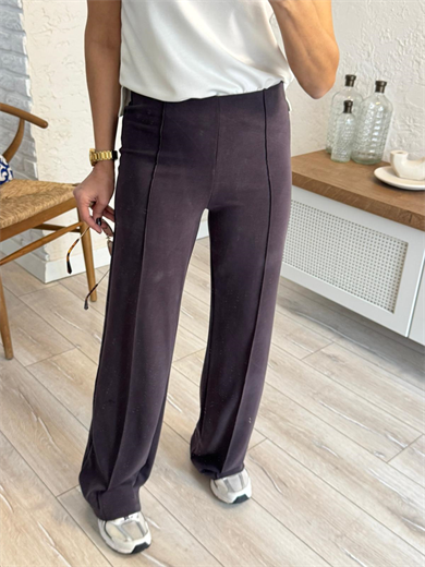  İthal Modal Kumaş Biyeli Pantolon Eskitme Kahve