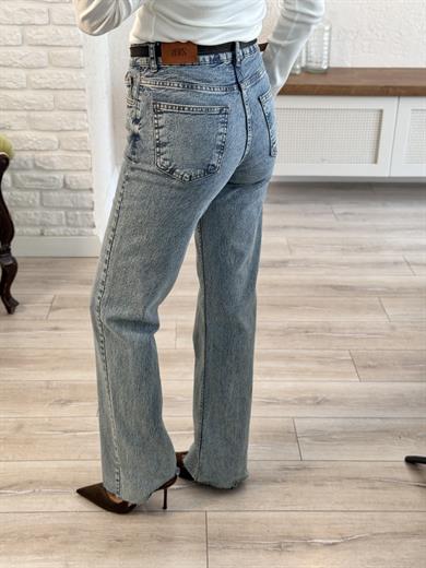  Kesik Paça Straght Açık Mavi Jean