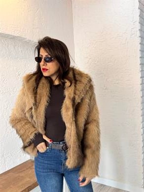  Lolita Kürk Çizgili Tina Camel 