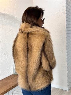  Lolita Kürk Çizgili Tina Camel 