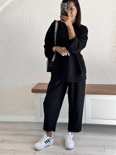  Modal Takım Şalvarlı pantolon Siyah 