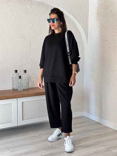  Modal Takım Şalvarlı pantolon Siyah 