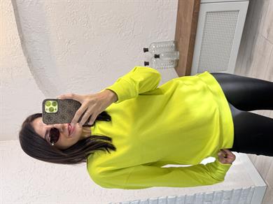 1.Sınıf Kalite Basic Sweat  Neon Yeşil