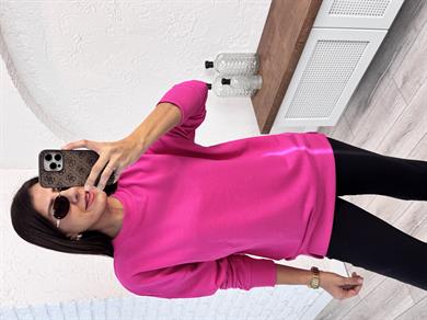 1. Sınıf Kalite Basic Sweat Pembe