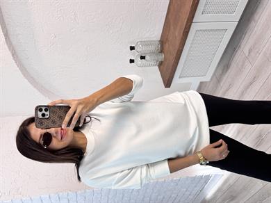 1.Sınıf Kalite Basic Sweat Beyaz