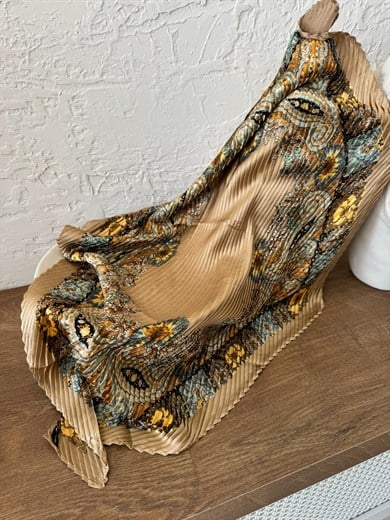 60*60 Pliseli Saten Fular