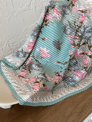 60*60 Pliseli Saten Fular