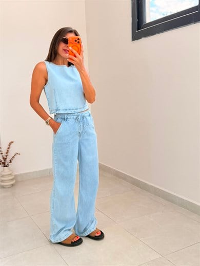 Açık Mavi Judge Bluz pantolon Denim Takım