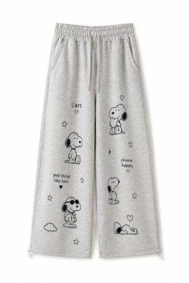 Bel Lastikli Paça Ayarlanabilir Snoopy Eşofman Altı 
