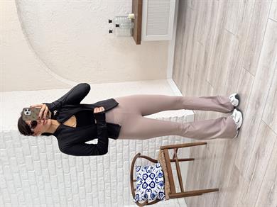 Belize Şardonlu İspanyol Tayt Koyu Vizon 