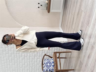 Belize Şardonlu İspanyol Tayt Lacivert 